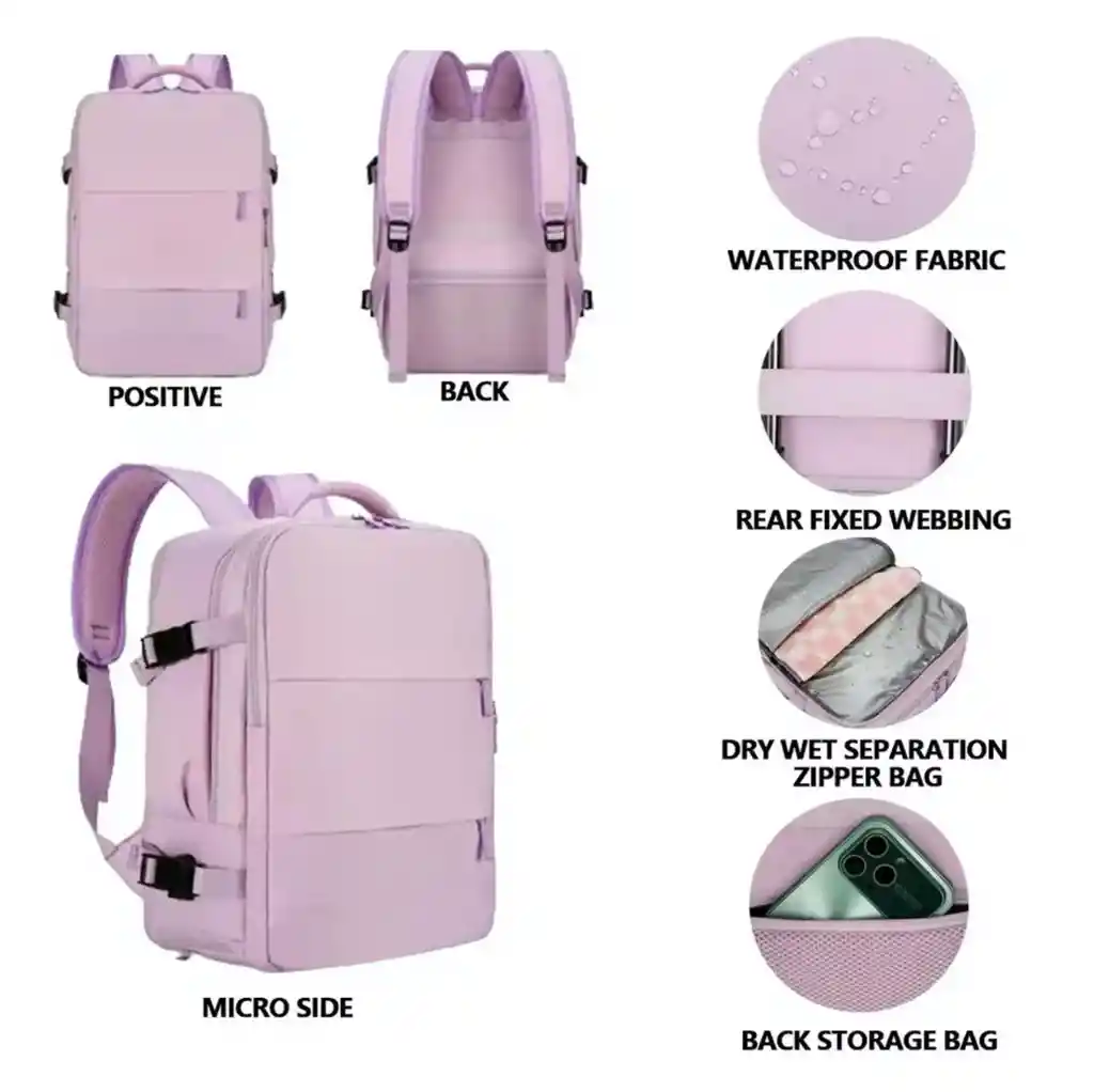 Maleta Viajera Amazon Bolsillo - Lila