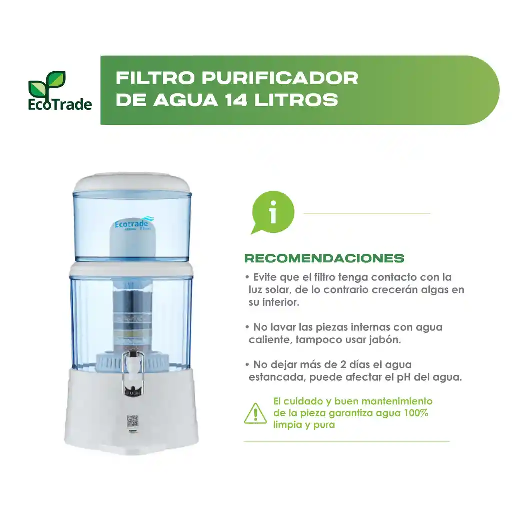 Filtro Purificador De Agua 14 Litros Ecotrade Filters