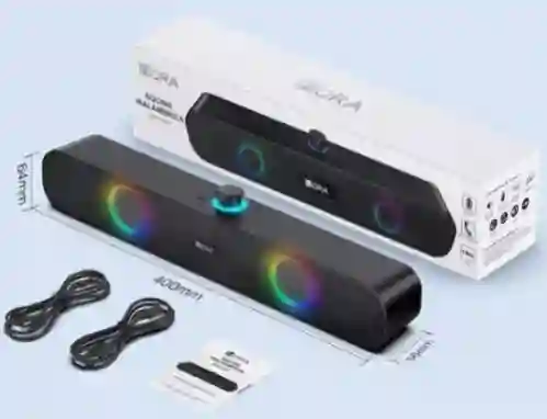Bafle Parlante Bocina Inalámbrica 1hora Barra De Sonido Rgb Bt Usb Boc241