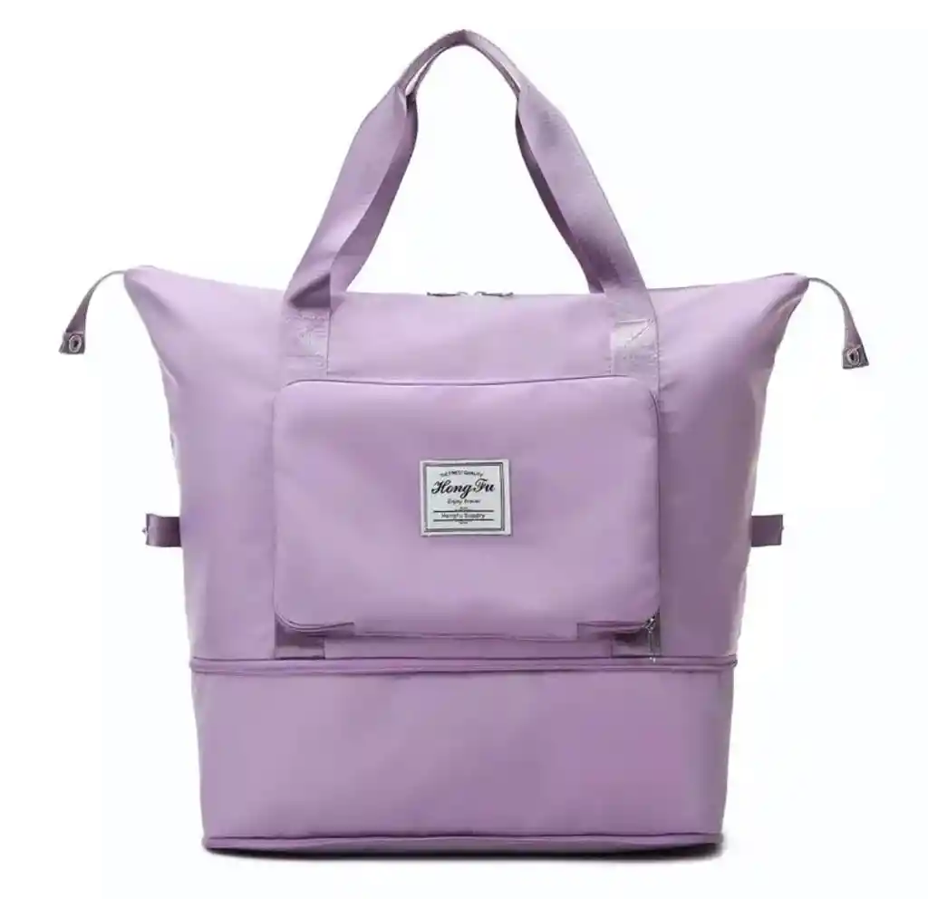 Bolso Morral Expandible Viajero Impermeable Gym Yoga - Lila