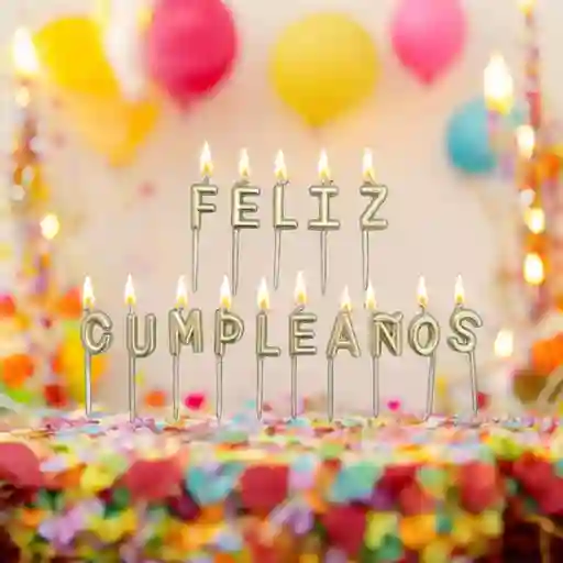 Velas De Feliz Cumpleaños X 15 Letras Dorado