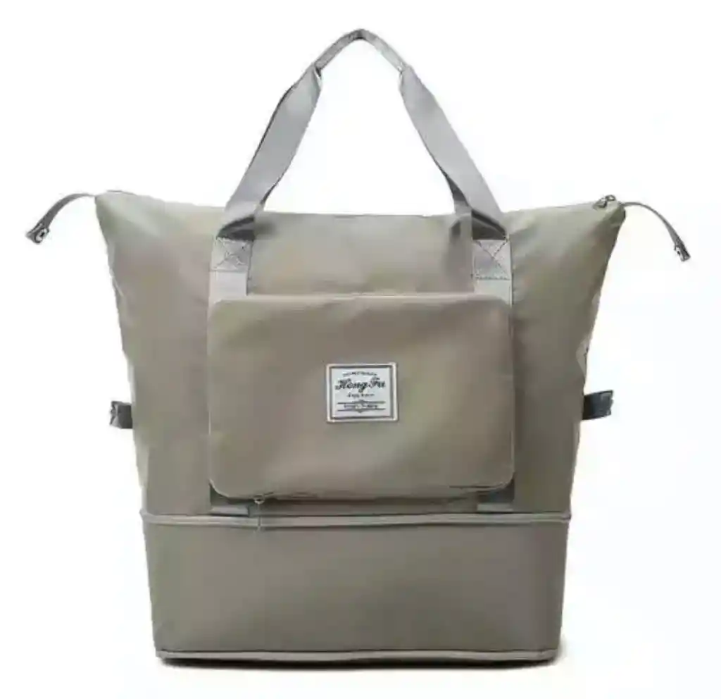 Bolso Morral Expandible Viajero Impermeable Gym Yoga - Gris