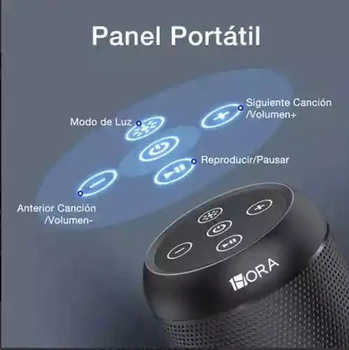 Bafle Parlante Bocina Inalámbrica De Sonido Rgb 1hora Cilindrica Bluetooth Boc242 10w