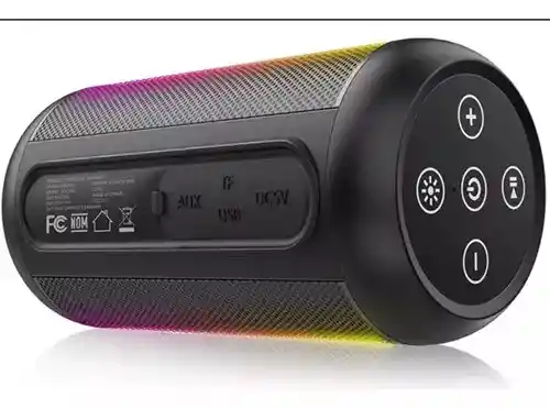 Bafle Parlante Bocina Inalámbrica De Sonido Rgb 1hora Cilindrica Bluetooth Boc242 10w