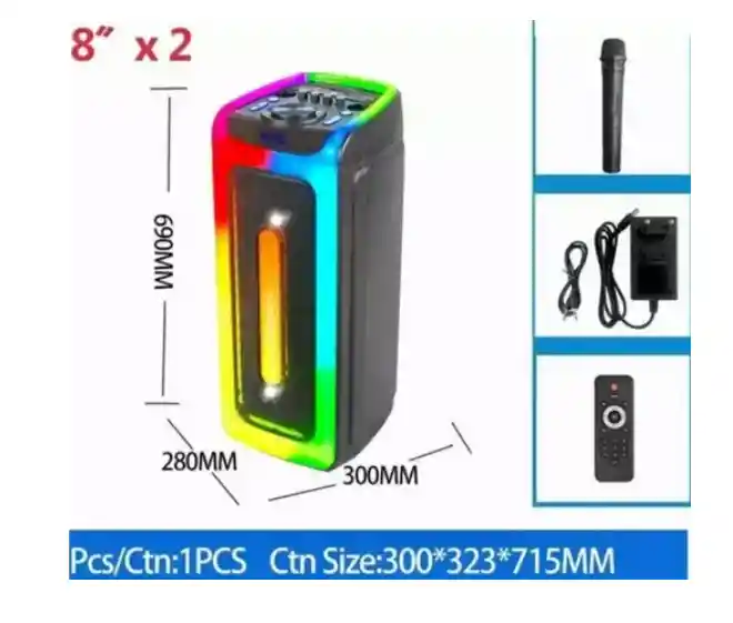 Parlante Bluetooth Kolav-d2806 Con Micrófono Luces Led