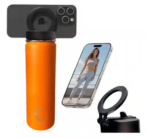 Termo Con Soporte Magnético Para Celular Botella Deportiva