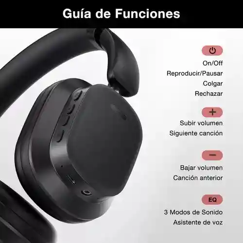Audífonos Diademas Inalámbricos 1hora Negros Con Bluetooth Aut250