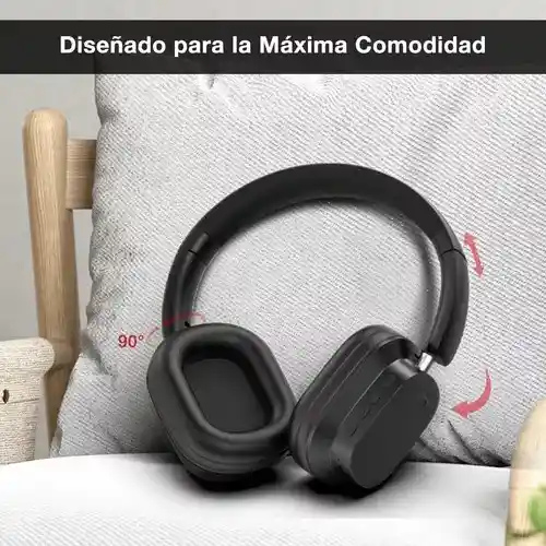 Audífonos Diademas Inalámbricos 1hora Negros Con Bluetooth Aut250