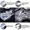 Juego De Cubiertos De Acero Inoxidable 24 Piezas Cuchillo Tenedores Cucharas Plateado