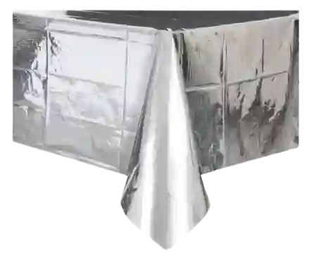 Mantel Metalizado Plateado X1
