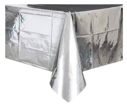 Mantel Metalizado Plateado X1
