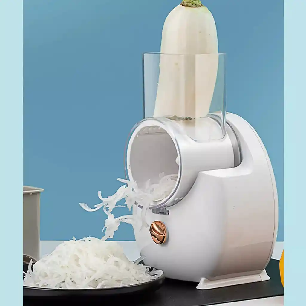 Picador Rallador Eléctrico De Verduras Multifunción Con 3 Cuchillas