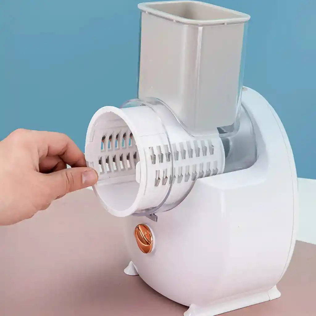Picador Rallador Eléctrico De Verduras Multifunción Con 3 Cuchillas