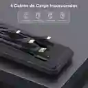 Power Bank 1hora Gar148 10000mah Carga Rápida Bateria Portátil Con 4 Cables Pantalla Led