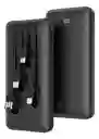 Power Bank 1hora Gar148 10000mah Carga Rápida Bateria Portátil Con 4 Cables Pantalla Led
