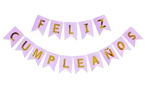 Banderin Feliz Cumpleaños Lila