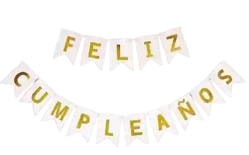 Banderin Feliz Cumpleaños Blanco