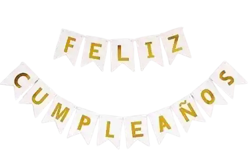 Banderin Feliz Cumpleaños Blanco