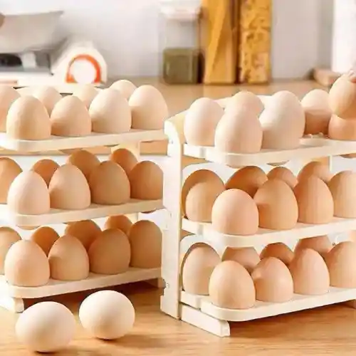 Organizador Huevos Tres Niveles Plegable 24 Huevos