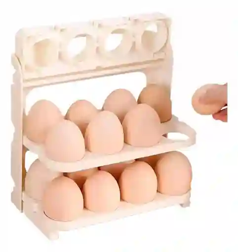 Organizador Huevos Tres Niveles Plegable 24 Huevos
