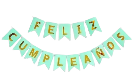 Banderin Feliz Cumpleaños Verde Menta