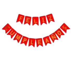 Banderin Feliz Cumpleaños Rojo