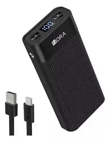 Power Bank Batería Portátil 20000mah 2.1a Carga Rápida 1hora Gar117 Negro