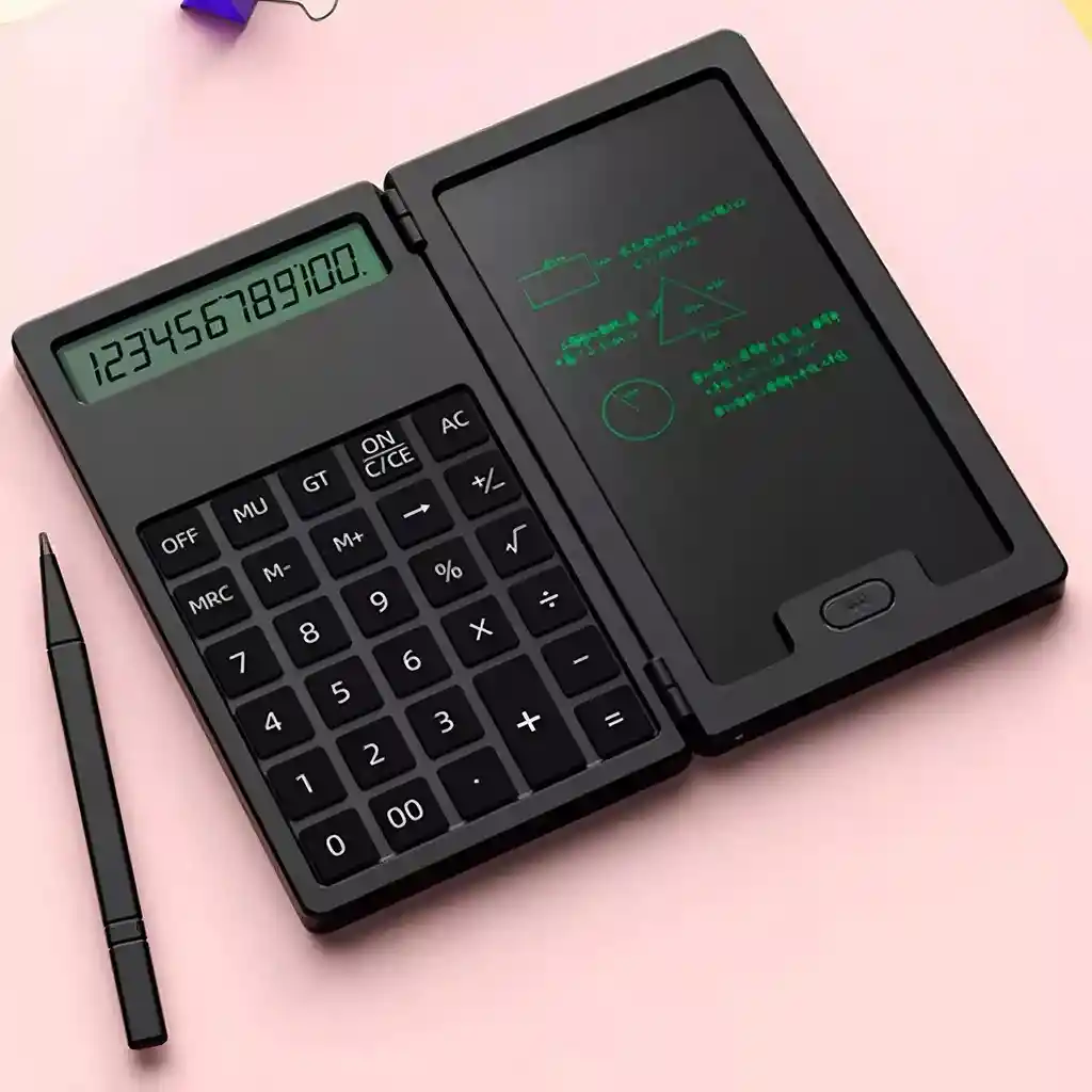 Calculadora Digital Con Bloc De Notas Y Bolígrafo Mágico