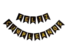 Banderin Feliz Cumpleaños Negro
