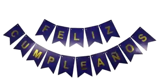 Banderin Feliz Cumpleaños Azul Oscuro