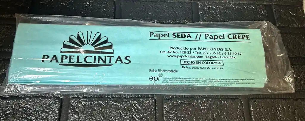 Papel Crepe Pliego Azul Claro Unidad