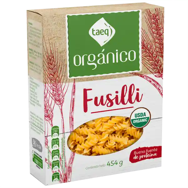 Orgánico Pasta de Sémola Fusilli