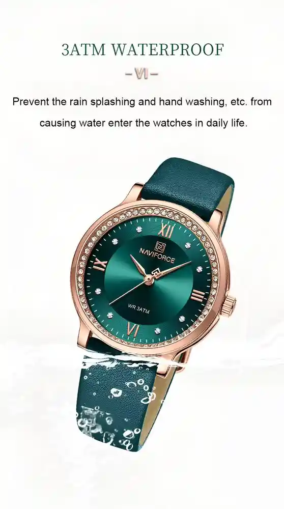Reloj Naviforce Casual Nf5036 Mujer Cuero + Estuche