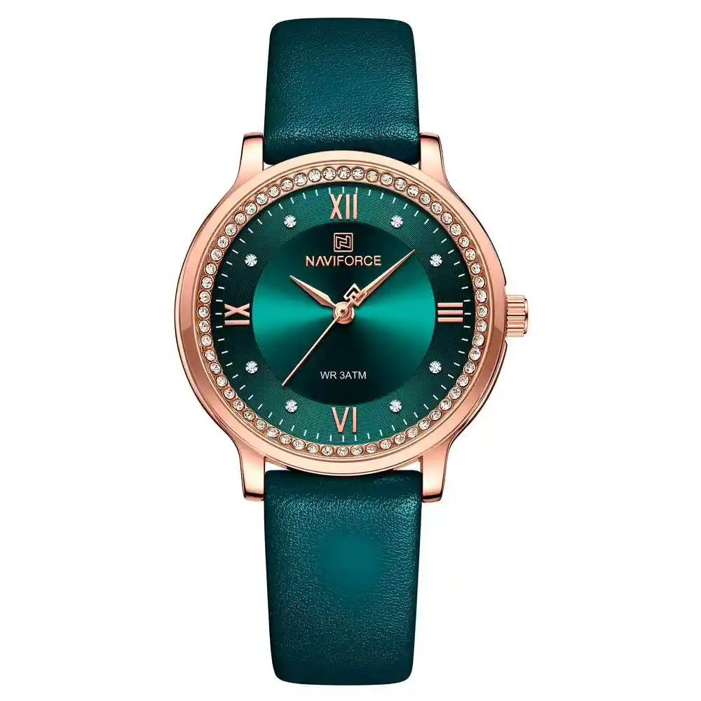 Reloj Naviforce Casual Nf5036 Mujer Cuero + Estuche