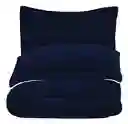 Cubrelecho Térmico Doble Funda Blue Almohadas Cama Doble Inn Home Azul Con Blanco