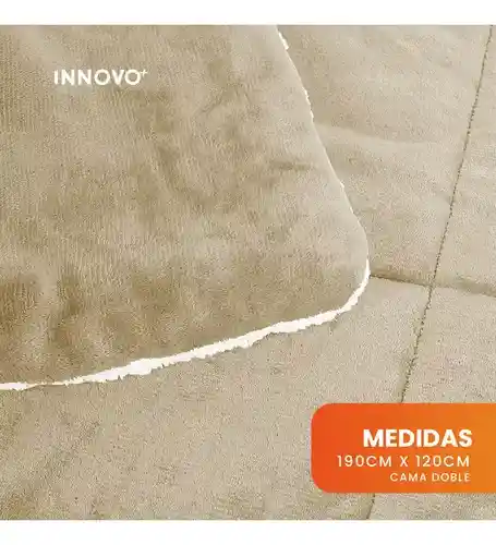 Cubrelecho Plumón Térmico Doble Funda Almohadas Cama Doble Inn Home Beige Cream