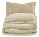 Cubrelecho Plumón Térmico Doble Funda Almohadas Cama Doble Inn Home Beige Cream