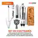Bartender Coctelera Set Utensilios Bar Inoxidable 9 Piezas Bambú Premium Profesional