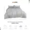Edredon Cubrelecho Premium Cama Doble Fundas Almohadas Innovo Gris Claro