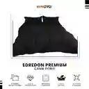 Edredon Cubrelecho Premium Negro Cama Doble Fundas Almohadas Innovo