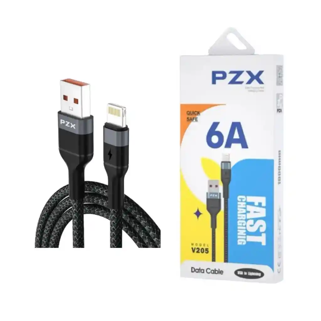 Cable De Carga Y Datos 6a 1 Metro Iphone Acordonado V205 Pzx