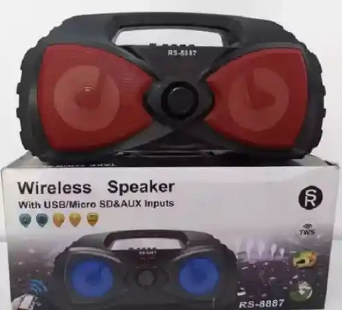 Parlante Sonido Bluetooth Usb Aux Rs 8887 Portátil