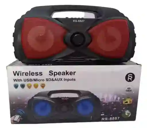 Parlante Sonido Bluetooth Usb Aux Rs 8887 Portátil