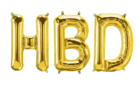 Letras Metalizadas Hbd Dorada