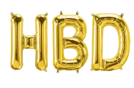 Letras Metalizadas Hbd Dorada