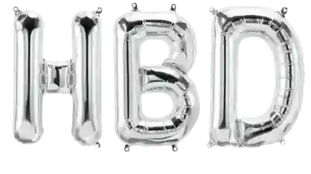 Letras Metalizadas Hbd Plateado