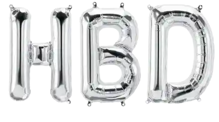 Letras Metalizadas Hbd Plateado