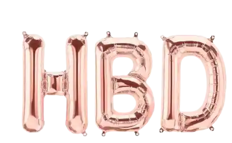 Letras Metalizadas Hbd Oro Rosa