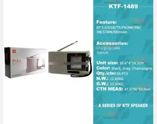 Altavoz Radio Recargable Solar Portátil Am/fm/sw 3 Bandas