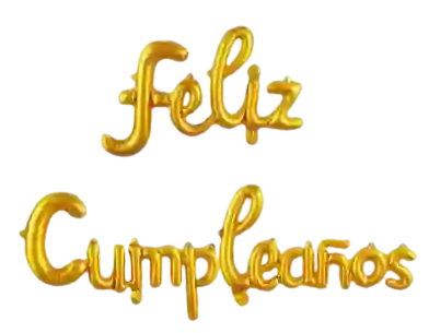 Letrero Feliz Cumpleaños Cursivo Dorado